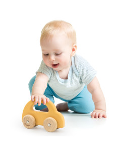 VIGA PolarB Wooden Push Car Yellow 2