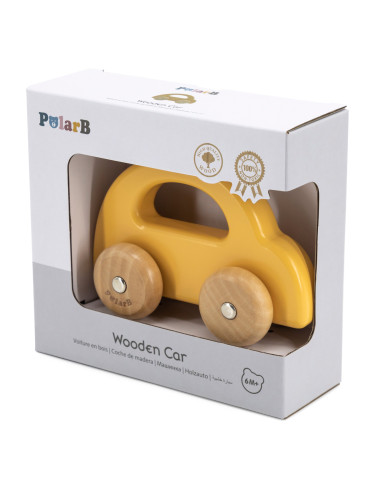 VIGA PolarB Wooden Push Car Yellow