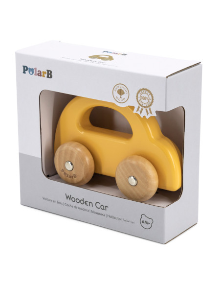 VIGA PolarB Wooden Push Car Yellow