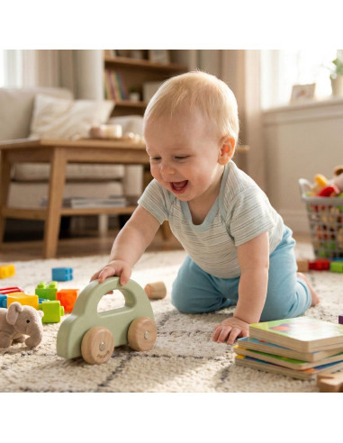 VIGA PolarB Wooden Push Car Green