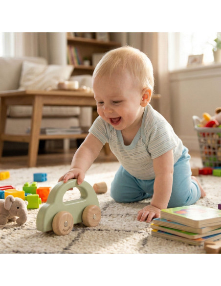 VIGA PolarB Wooden Push Car Green