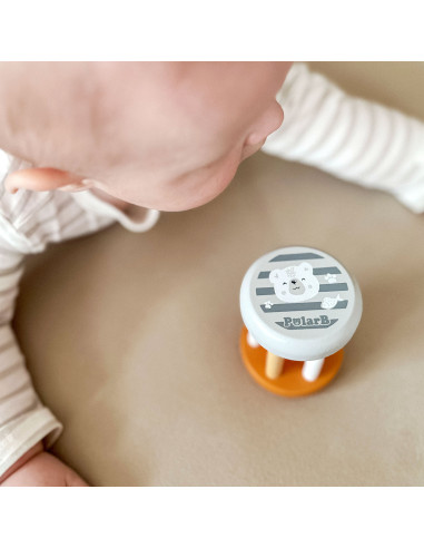 VIGA PolarB Wooden Rattle with Animal