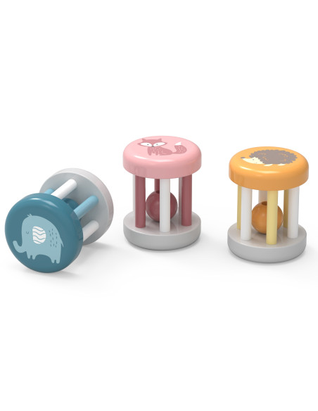 VIGA PolarB Wooden Rattle with Animal