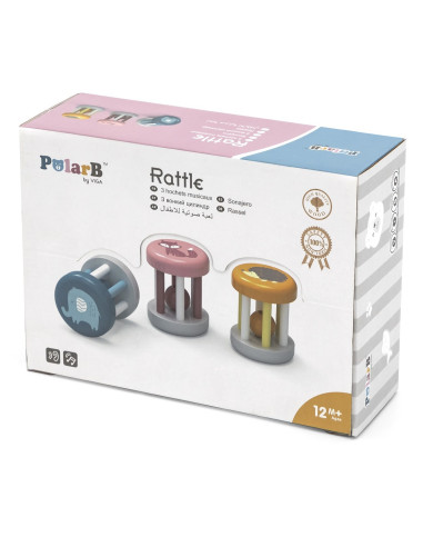 VIGA PolarB Wooden Rattle with Animal