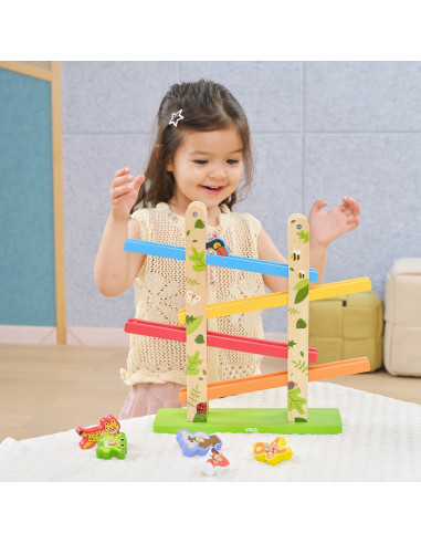 VIGA Wooden Slide for Animals Jungle 7 pcs.
