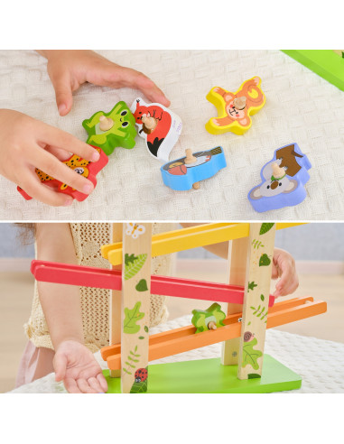 VIGA Wooden Slide for Animals Jungle 7 pcs.