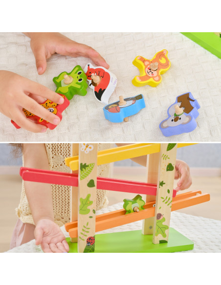 VIGA Wooden Slide for Animals Jungle 7 pcs.