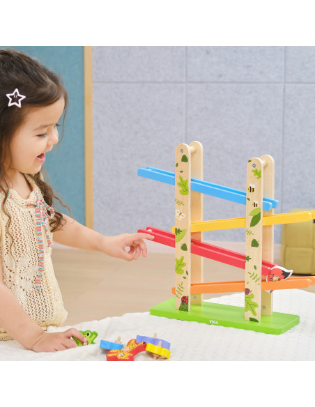 VIGA Wooden Slide for Animals Jungle 7 pcs.