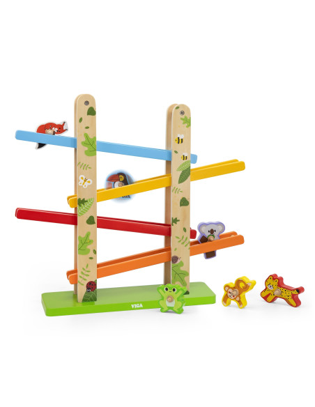 VIGA Wooden Slide for Animals Jungle 7 pcs.