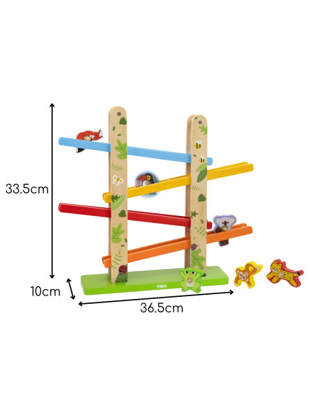 VIGA Wooden Slide for Animals Jungle 7 pcs.