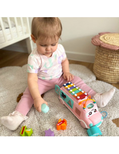 WOOPIE BABY Muzikinis automobilių rūšiuoklis su cimbolais rožinis 2
