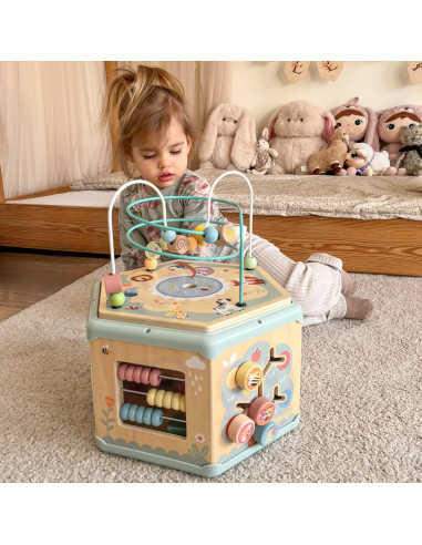 TOOKY TOY Interactive Wooden Montessori Hexagon Opening Box