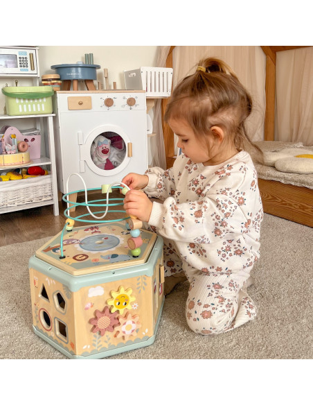 TOOKY TOY Interactive Wooden Montessori Hexagon Opening Box
