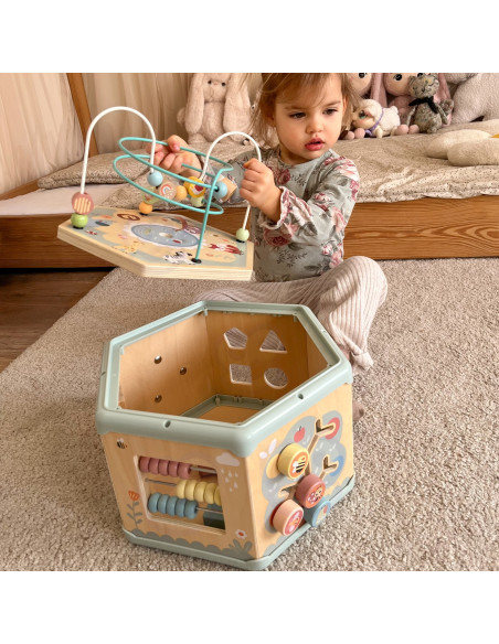 TOOKY TOY Interactive Wooden Montessori Hexagon Opening Box