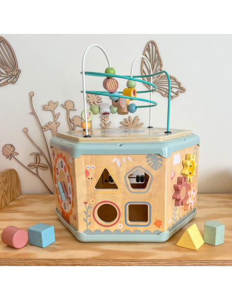 TOOKY TOY Interactive Wooden Montessori Hexagon Opening Box