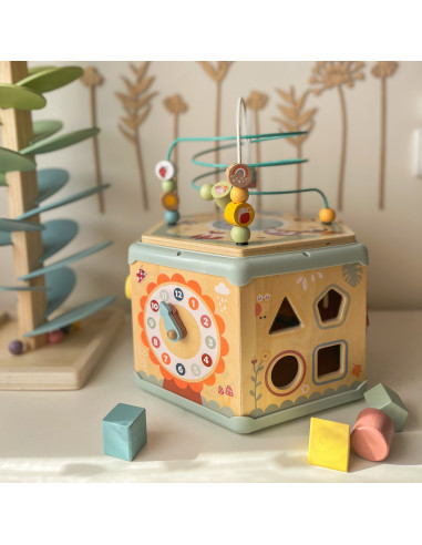 TOOKY TOY Interactive Wooden Montessori Hexagon Opening Box