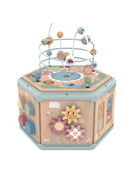 TOOKY TOY Interactive Wooden Montessori Hexagon Opening Box