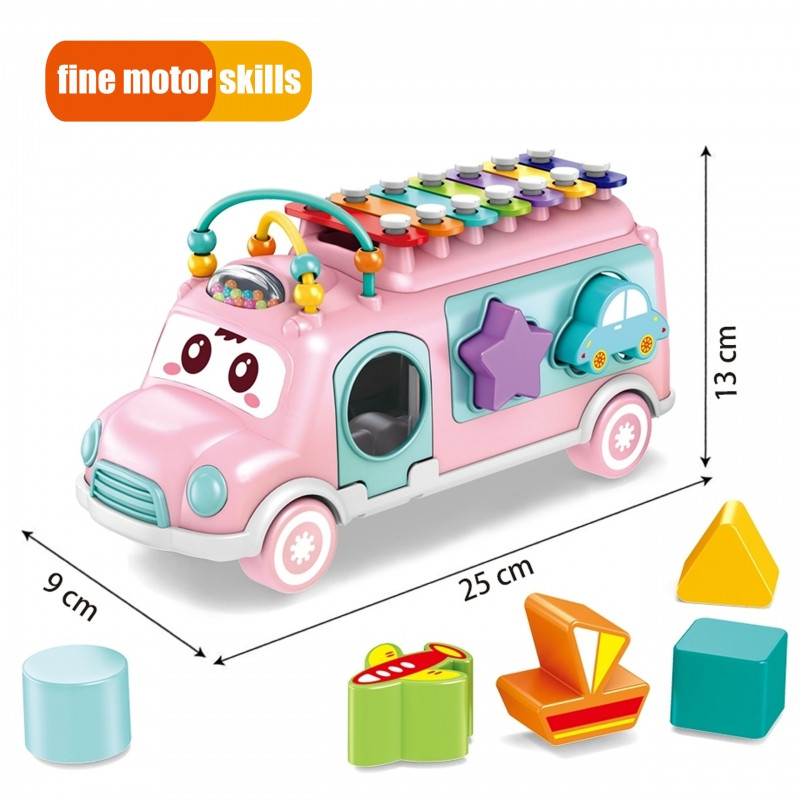 WOOPIE BABY Musical Car Sorter with Cymbals Pink
