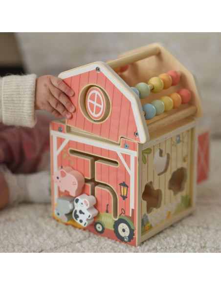 TOOKY TOY Wooden Barn Activity Sorter Montessori Abacus