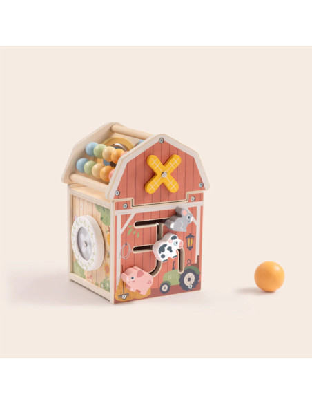 TOOKY TOY Wooden Barn Activity Sorter Montessori Abacus