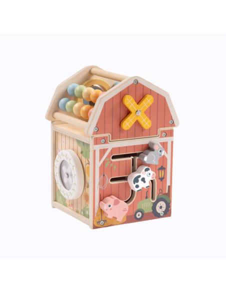 TOOKY TOY Wooden Barn Activity Sorter Montessori Abacus
