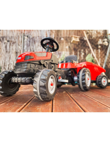 WOOPIE Farmer GoTrac MAXI Pedal Tractor with Silent Wheel Trailer