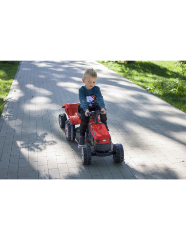 WOOPIE Farmer GoTrac MAXI Pedal Tractor with Silent Wheel Trailer