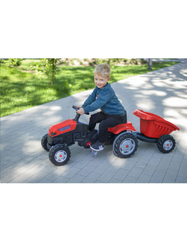 WOOPIE Farmer GoTrac MAXI Pedal Tractor with Silent Wheel Trailer