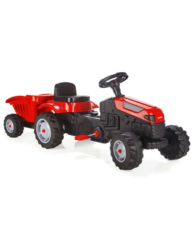 WOOPIE Farmer GoTrac MAXI Pedal Tractor with Silent Wheel Trailer