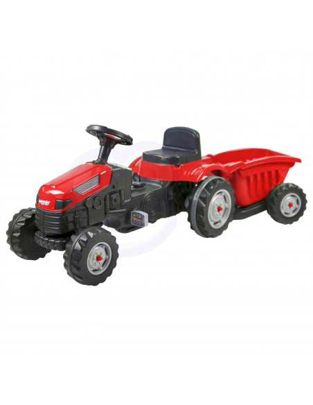 WOOPIE Farmer GoTrac MAXI Pedal Tractor with Silent Wheel Trailer
