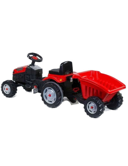 WOOPIE Farmer GoTrac MAXI Pedal Tractor with Silent Wheel Trailer