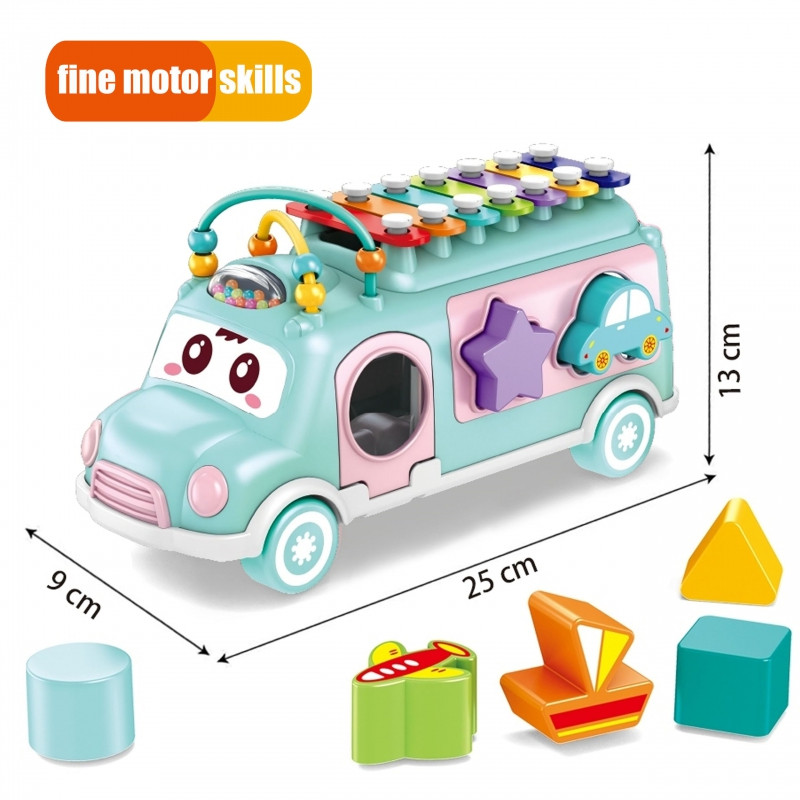 WOOPIE BABY Musical Car Sorter with Cymbals Green