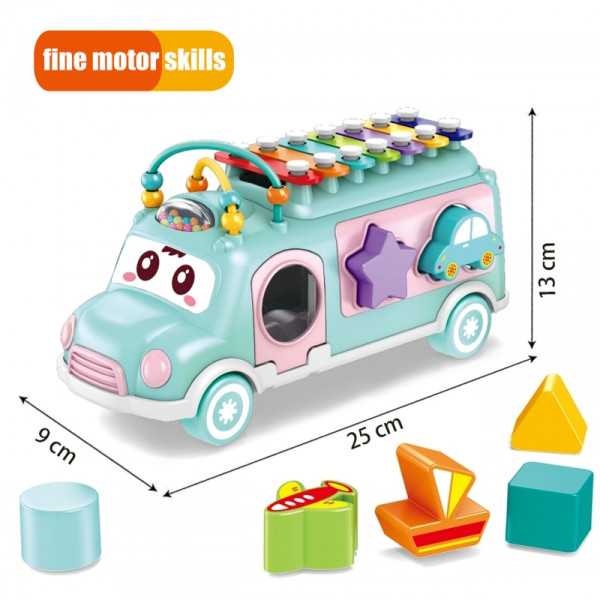 WOOPIE BABY Musical Car Sorter with Cymbals Green