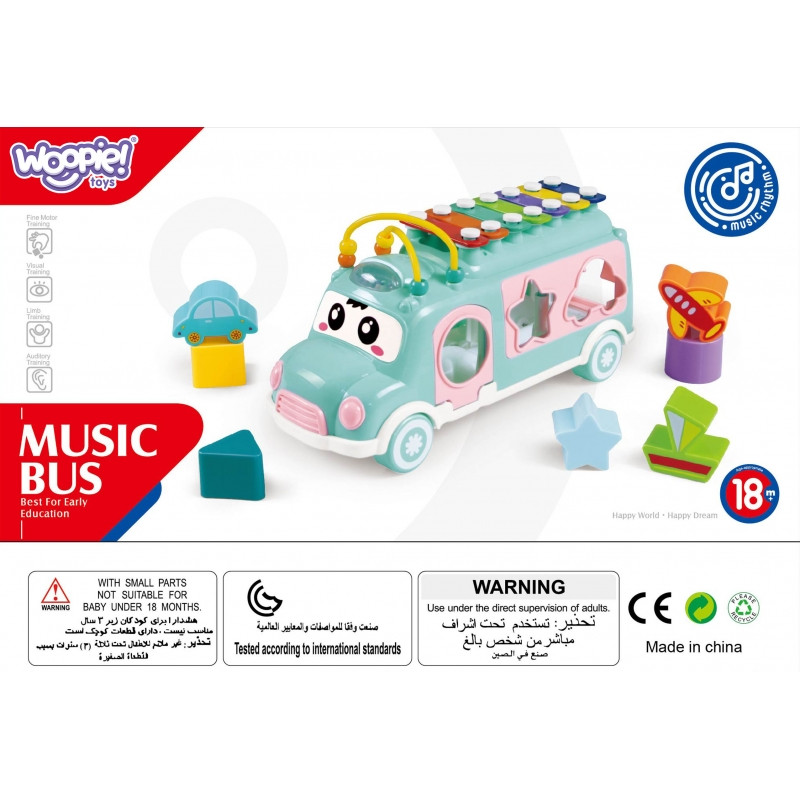 WOOPIE BABY Musical Car Sorter with Cymbals Green