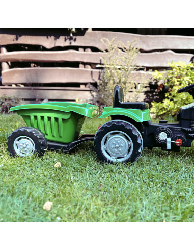 WOOPIE Farmer GoTrac MAXI Pedal Tractor with Silent Wheel Trailer