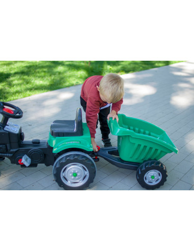 WOOPIE Farmer GoTrac MAXI Pedal Tractor with Silent Wheel Trailer