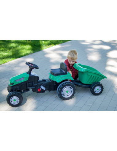 WOOPIE Farmer GoTrac MAXI Pedal Tractor with Silent Wheel Trailer
