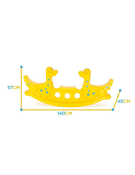 Многоместная качалка-балансир WOOPI Dino Rocker Balance Swing желтого цвета.