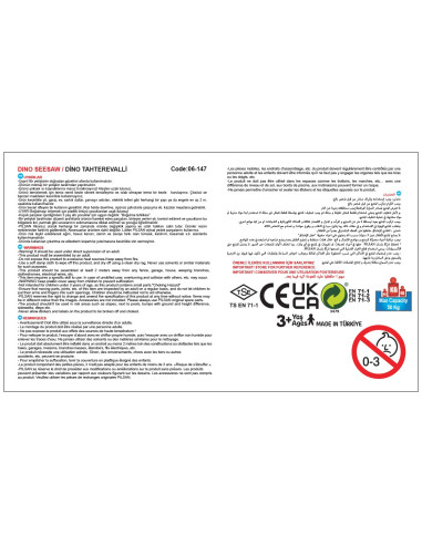 WOOPIE Multi-Person Dino Rocker Balance Swing Yellow