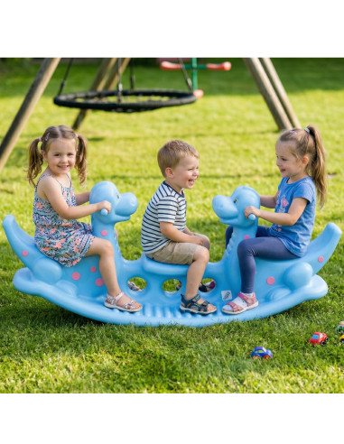 Качели-балансир WOOPI Dino Rocker Balance Swing, светло-голубые