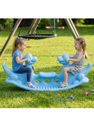 WOOPIE Dino Rocker Balance Swing Light Blue