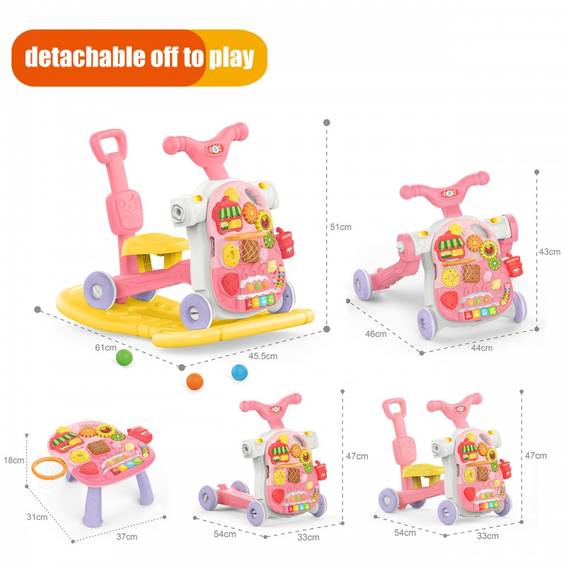 WOOPIE BABY Прогулочная рама 5 в 1 Многофункциональная розовая 1+