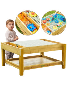 MASTERKIDZ medinis mokomasis stalas 1200L STEM lauke + priedai