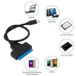 SATA to USB C kabelis 2,5 inch HDD, SSD diskų pajungimui per USB C