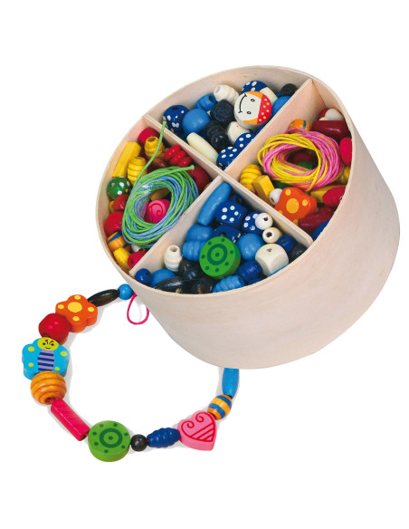 VIGA Wooden Bead Stringing Set 608 Pieces Box