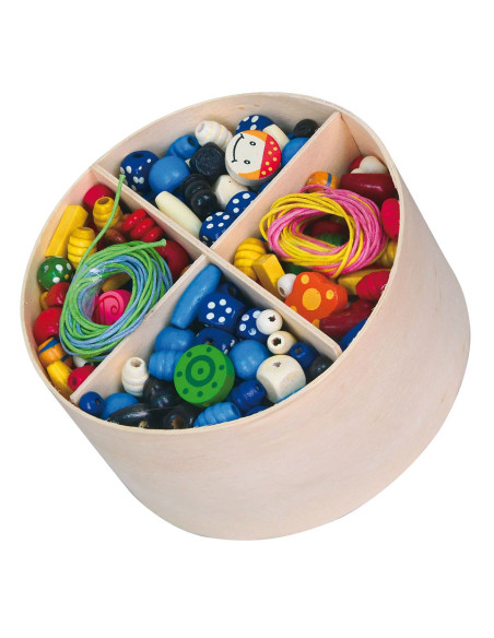 VIGA Wooden Bead Stringing Set 608 Pieces Box