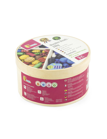 VIGA Wooden Bead Stringing Set 608 Pieces Box