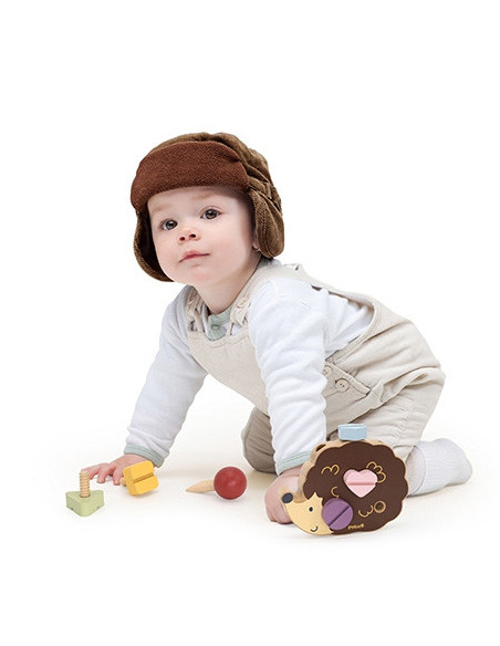 VIGA PolarB Medinis konstrukcinis žaislas ežiukas su Montessori varžtais