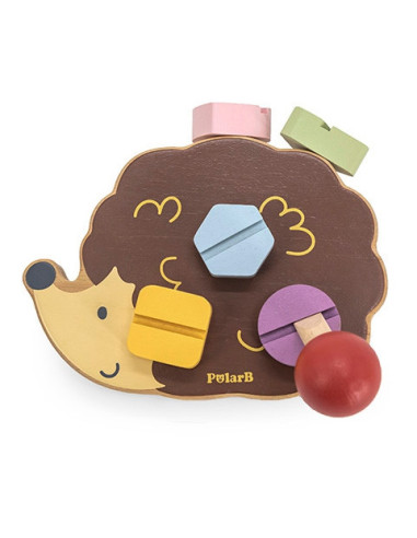 VIGA PolarB Medinis konstrukcinis žaislas ežiukas su Montessori varžtais