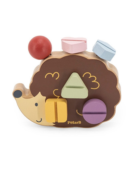 VIGA PolarB Medinis konstrukcinis žaislas ežiukas su Montessori varžtais
